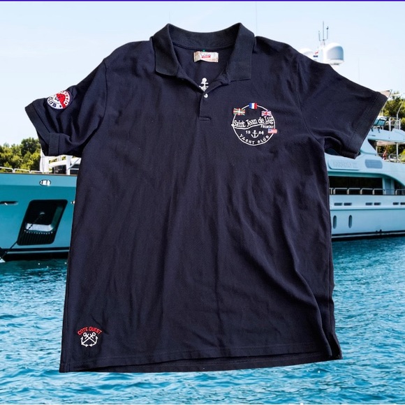 Paul Lucas garment navy polo embroidered double sided mens XXXL tall yacht club - Picture 2 of 9
